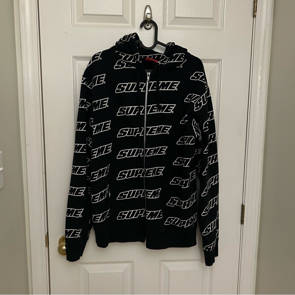 Supreme Repeat Zip Up Hooded Sweatshirt